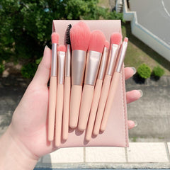 Travel Makeup Brush Set 8 Brushes with Case