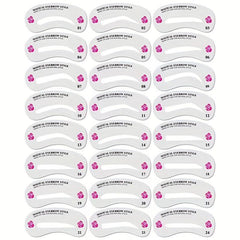 Eyebrow Shaping Stencils Kit - 24 Styles Brow Grooming Templates DIY Tools