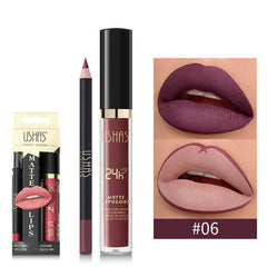 Matte Lip Glaze & Liner Set - 12 Colors Nude Long-Lasting Waterproof Formula