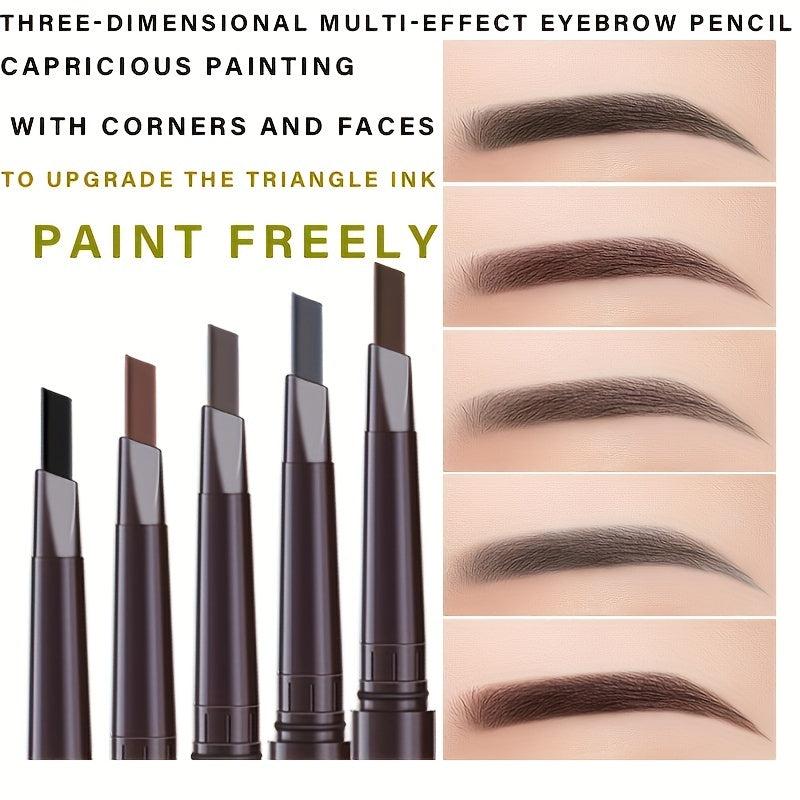 Dual-Ended Rotating Eyebrow Pencil Waterproof Smudge Proof with Brush