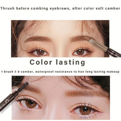 Dual-Ended Rotating Eyebrow Pencil Waterproof Smudge Proof with Brush