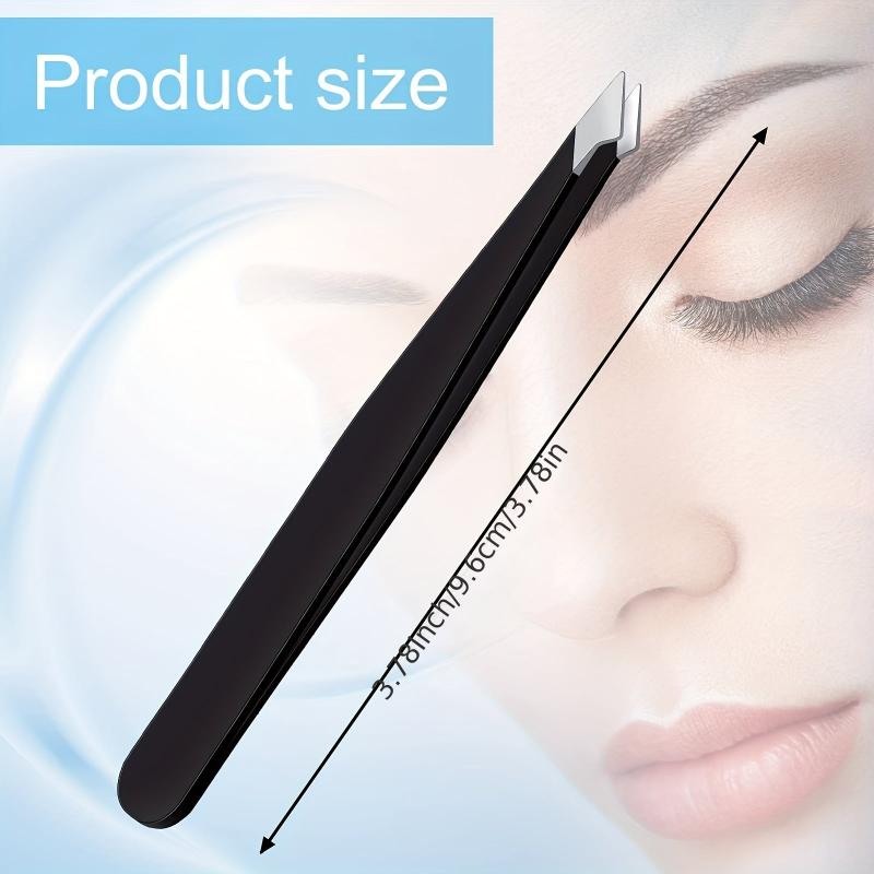 12 Pcs Stainless Steel Angled Tip Eyebrow Tweezers for Men and Women