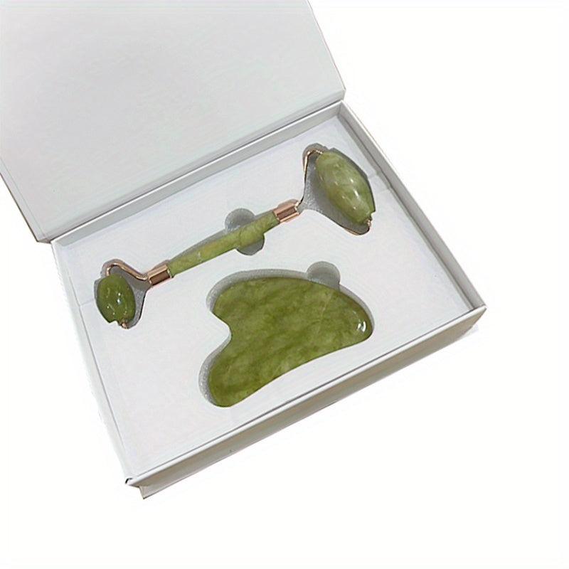 Jade Roller and Gua Sha Set Pink Rose Quartz Facial Tool