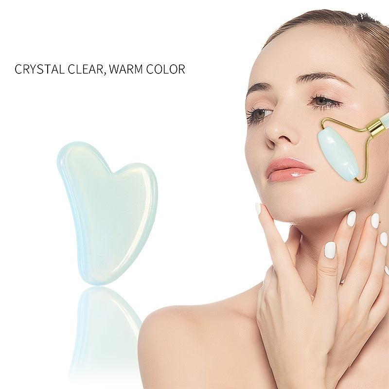 Jade Roller and Gua Sha Set Pink Rose Quartz Facial Tool