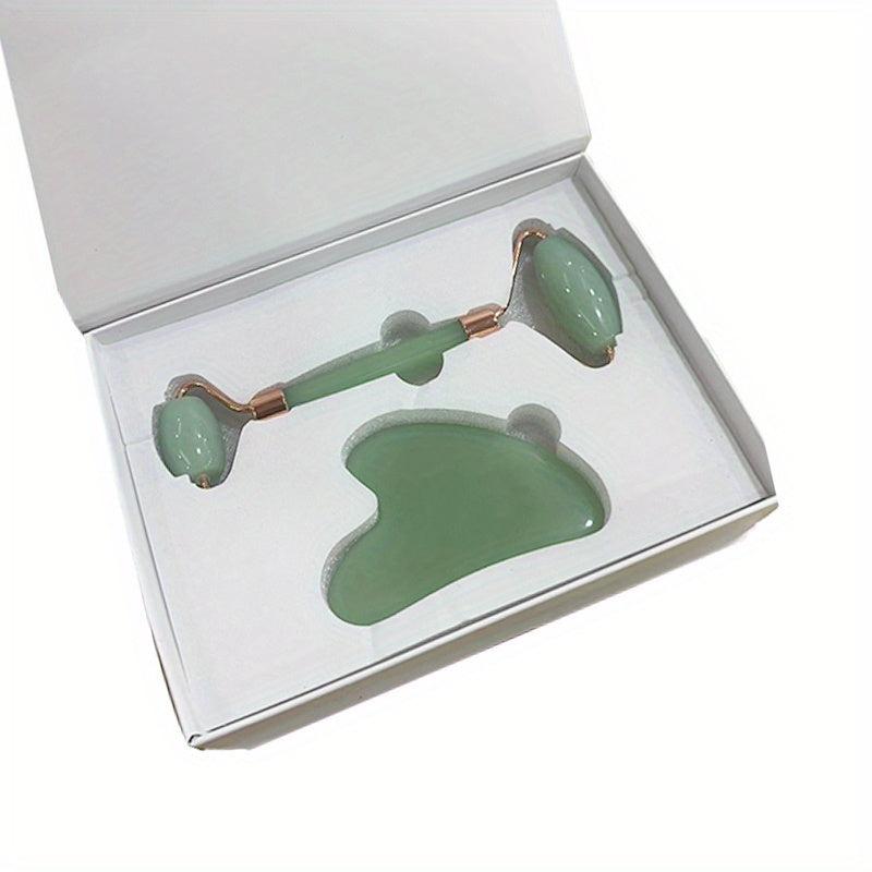 Jade Roller and Gua Sha Set Pink Rose Quartz Facial Tool