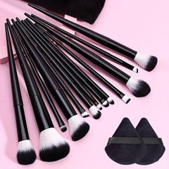 15pcs Makeup Brushes & Puff Kit Professional Face Eye Makeup Brushes
