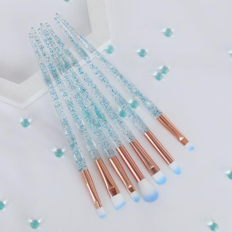 Crystal Handle Makeup Brushes Set 7pcs