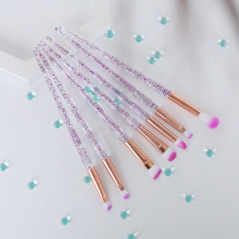 Crystal Handle Makeup Brushes Set 7pcs