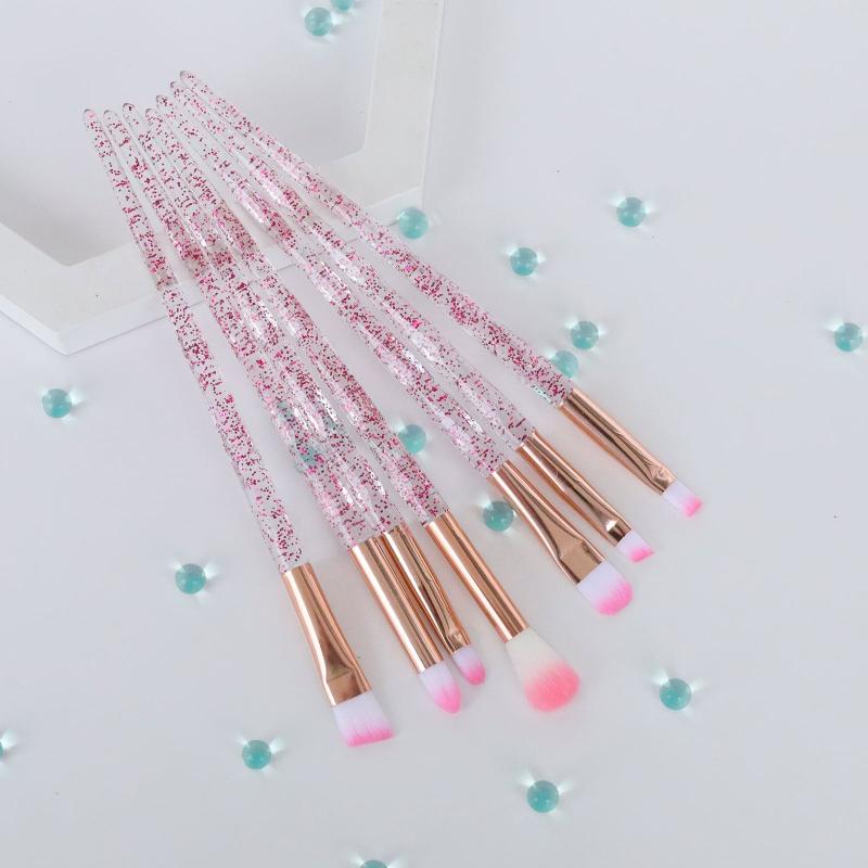 Crystal Handle Makeup Brushes Set 7pcs