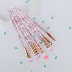 Crystal Handle Makeup Brushes Set 7pcs