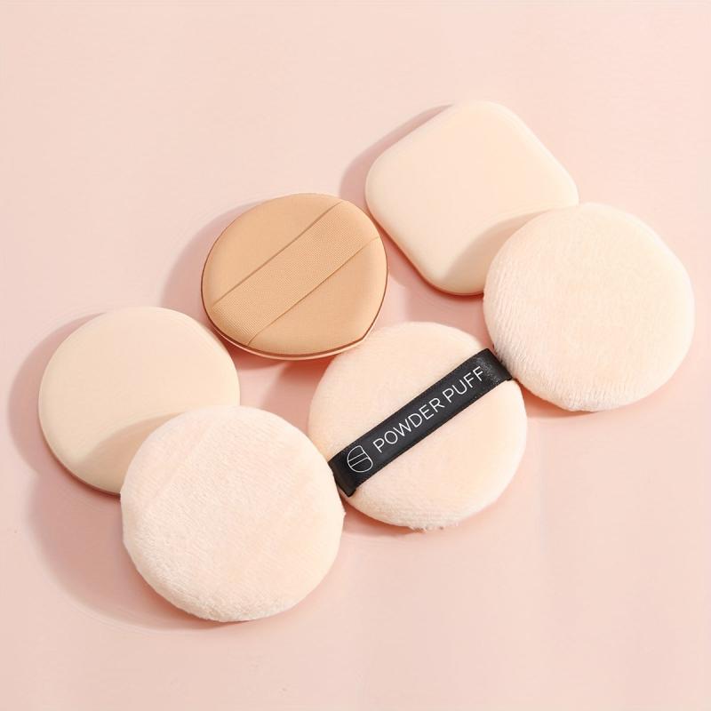 6pcs Makeup Puff Set for Powder Foundation with Strap - 5.08 cm Size