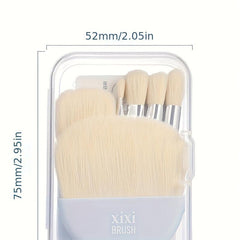 6Pcs Mini Travel Makeup Brushes Set Portable Cosmetic Brushes Kit