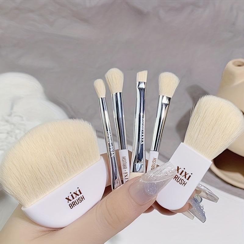 6Pcs Mini Travel Makeup Brushes Set Portable Cosmetic Brushes Kit