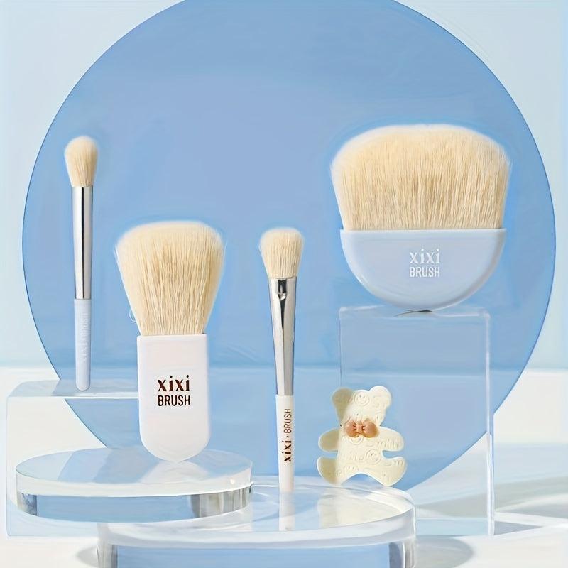 6Pcs Mini Travel Makeup Brushes Set Portable Cosmetic Brushes Kit