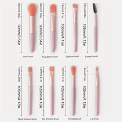 8pcs Makeup Brush Set Macaron Eyeshadow Blush Highlighter Brushes