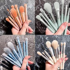 8pcs Makeup Brush Set Macaron Eyeshadow Blush Highlighter Brushes