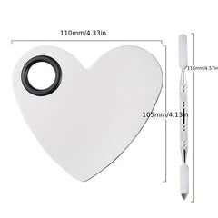 2pcs Makeup Mixing Palette Spatula Set Stainless Steel Mixing Tray Spatula Artis