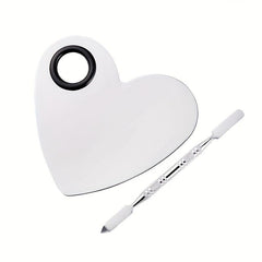 2pcs Makeup Mixing Palette Spatula Set Stainless Steel Mixing Tray Spatula Artis