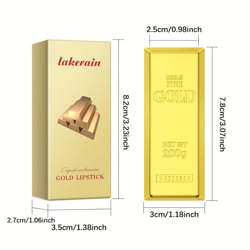 Golden Bar Lipstick Waterproof Long Lasting Metallic Shimmers