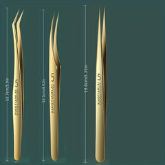 Professional Eyelash Extension Tweezers with Storage Case