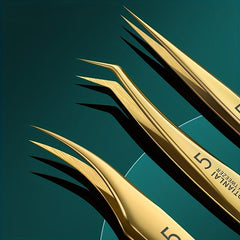 Professional Eyelash Extension Tweezers with Storage Case