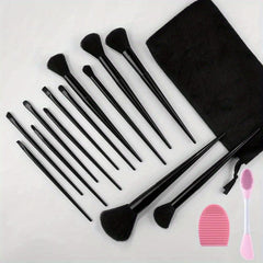 13pcs Makeup Brush Set with Puffs for Face Foundation Blush Eyeshadow