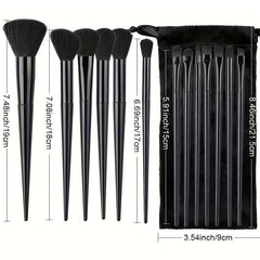 13pcs Makeup Brush Set with Puffs for Face Foundation Blush Eyeshadow