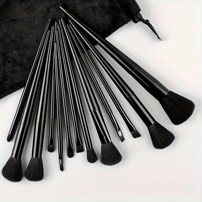 13pcs Makeup Brush Set with Puffs for Face Foundation Blush Eyeshadow