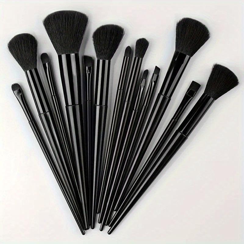 13pcs Makeup Brush Set with Puffs for Face Foundation Blush Eyeshadow