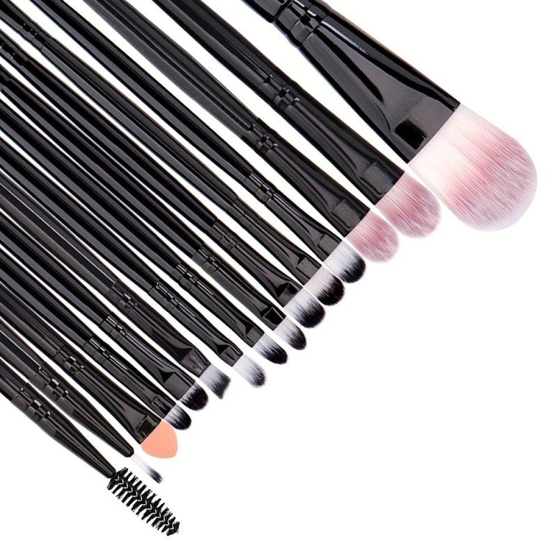 15 Makeup Brushes & 3 Powder Puffs Beauty Set