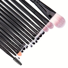 15 Makeup Brushes & 3 Powder Puffs Beauty Set