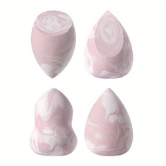 4pcs Textured Makeup Sponges for Liquid Cream Powder Soft Wet Dry Makeup
