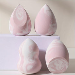 4pcs Textured Makeup Sponges for Liquid Cream Powder Soft Wet Dry Makeup