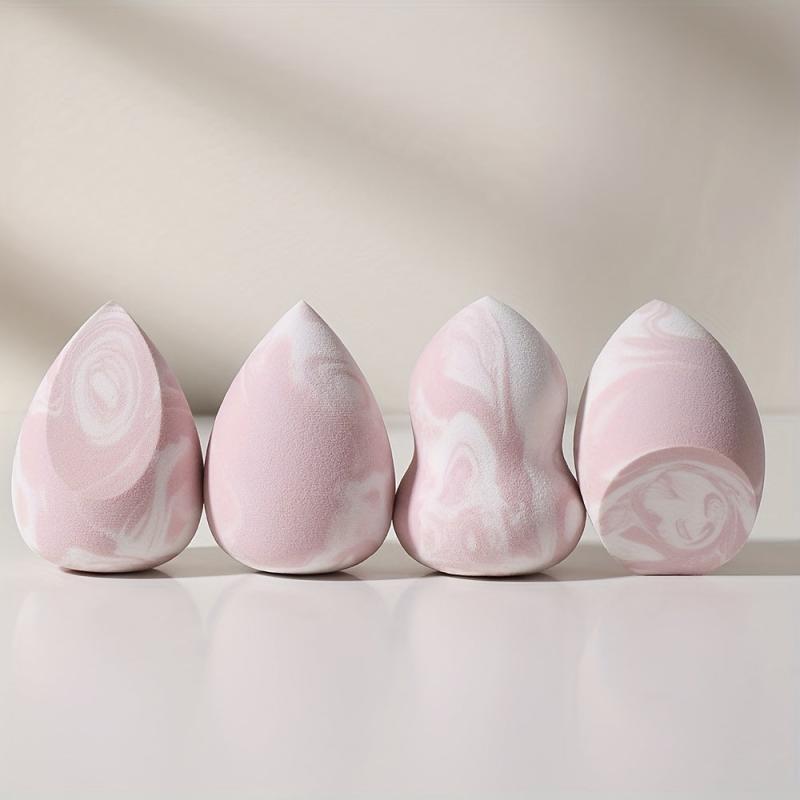 4pcs Textured Makeup Sponges for Liquid Cream Powder Soft Wet Dry Makeup