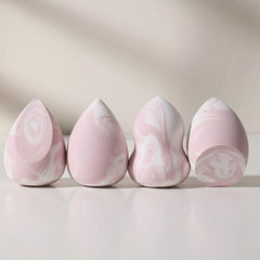 4pcs Textured Makeup Sponges for Liquid Cream Powder Soft Wet Dry Makeup