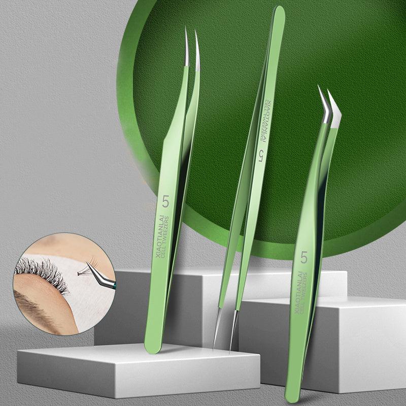 3pcs Eyelash Extension Tweezers Precision Lash Tweezers For Volume Lash