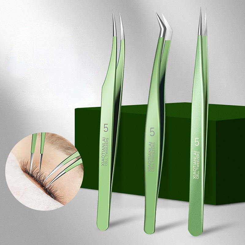3pcs Eyelash Extension Tweezers Precision Lash Tweezers For Volume Lash