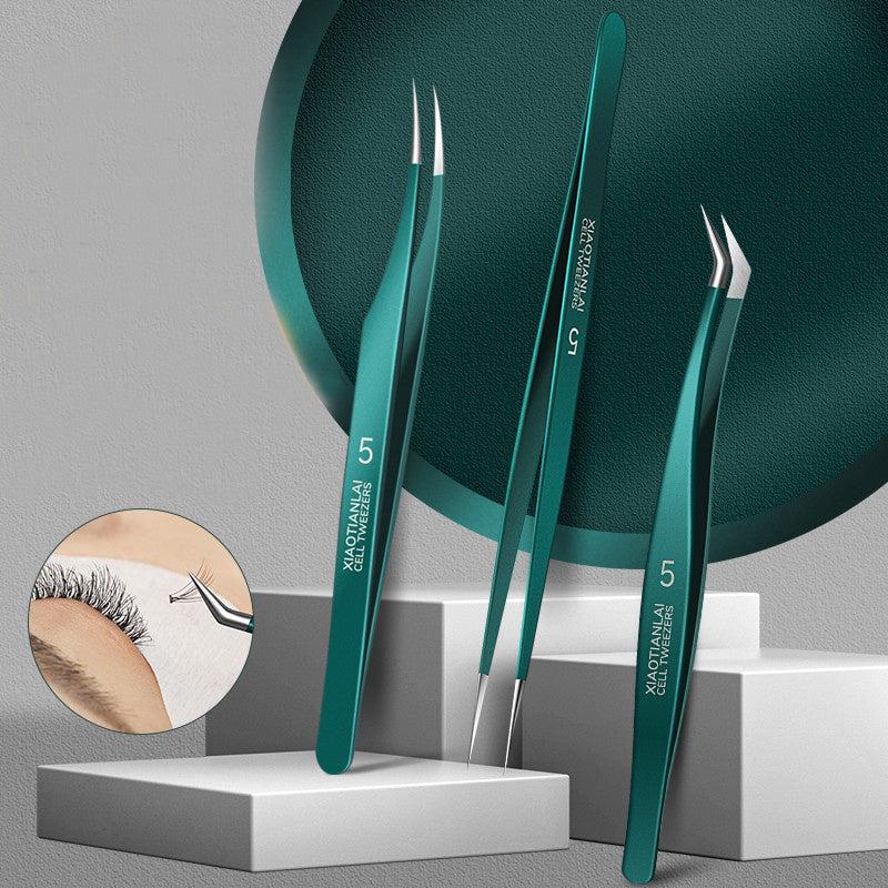 3pcs Eyelash Extension Tweezers Precision Lash Tweezers For Volume Lash