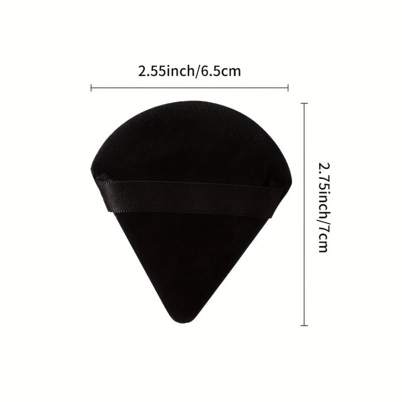 6pcs Fan Shape Powder Puff Set Soft Velvet Makeup Puffs With Strap