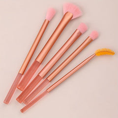 5pcs Glitter Clear Handle Makeup Brush Set