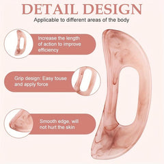 Pink Gua Sha Massage Tool Set for Face Back & Body Lymphatic Drainage Massager