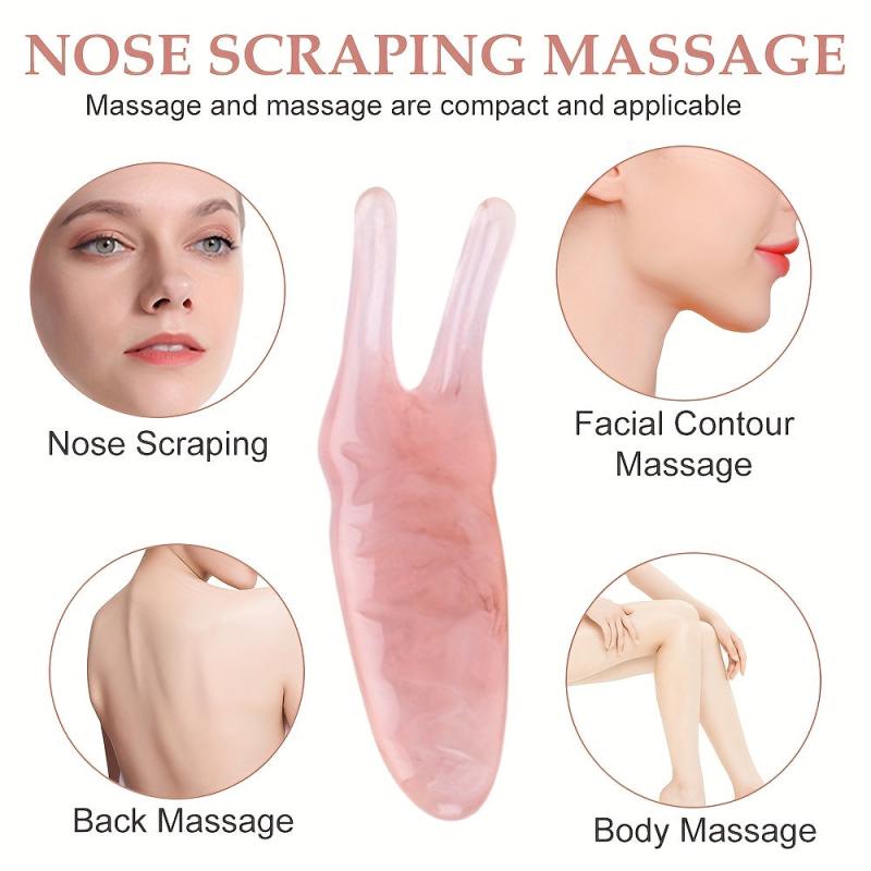 Pink Gua Sha Massage Tool Set for Face Back & Body Lymphatic Drainage Massager
