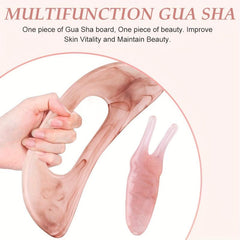 Pink Gua Sha Massage Tool Set for Face Back & Body Lymphatic Drainage Massager
