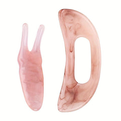 Pink Gua Sha Massage Tool Set for Face Back & Body Lymphatic Drainage Massager