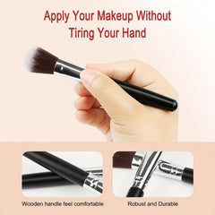 Complete 32Pcs Makeup Brush Set with 2 Triangle Velvet Powder Puffs