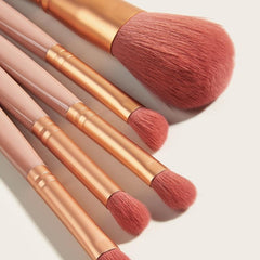 5Pcs Makeup Brush Set with Mirror and Storage Case