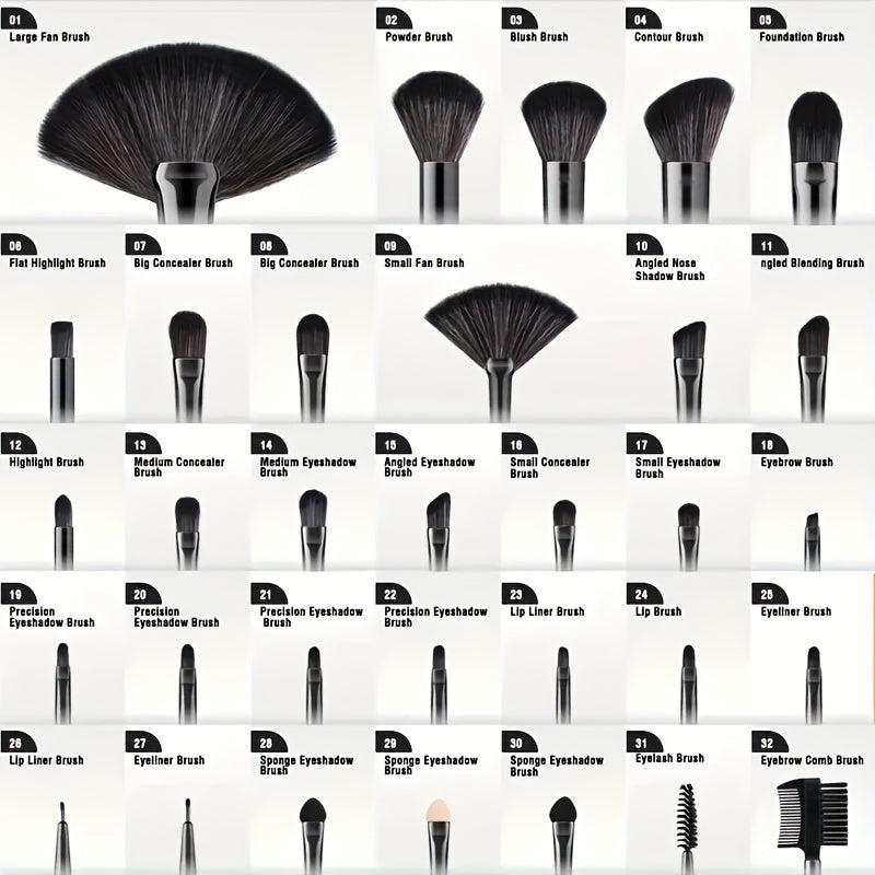 32PCS Professional Makeup Brushes Set with Foundation Brush and Sponge