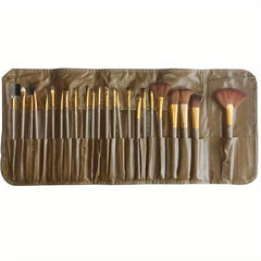 24pcs Synthetic Kabuki Foundation Brush Set with Brush Bag