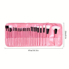 24pcs Synthetic Kabuki Foundation Brush Set with Brush Bag