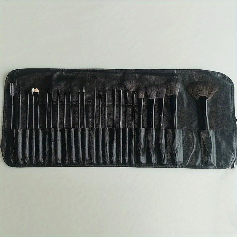 24pcs Synthetic Kabuki Foundation Brush Set with Brush Bag